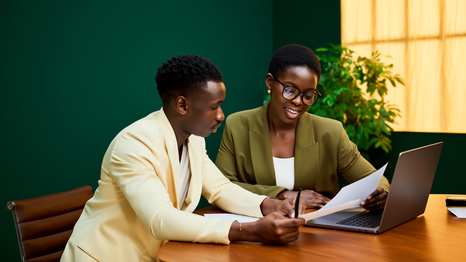 Business owners reviewing credit and funding readiness notes together