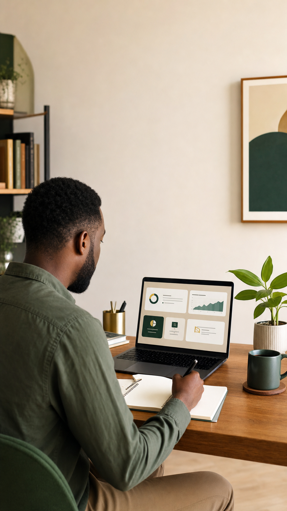 A customer reviewing information on a laptop